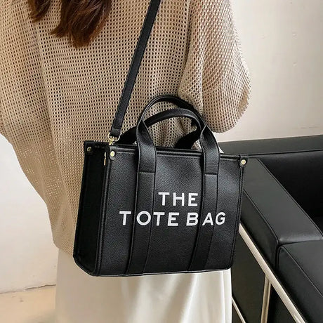 The Tote Bag For Women Crossbody Female Handbag New Solid Words Lette Leisure Large Bag,Luxury Fashion Bag,designer Bag for PU - Lootquake