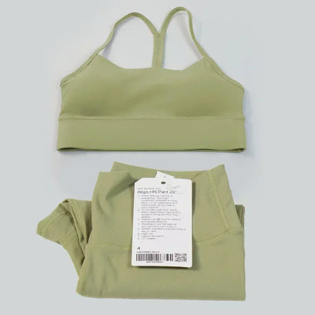 women 2 Pieces Yoga Set Women Sportswear Gym Top Y-shape Bra Fitness High Waist Leggings Workout Sports Clothes Tracksuits - Lootquake