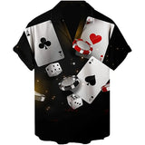 Men's 2024 Casual 3D Shirts Playing Card Printed Fun Shirts Street men's Summer Short Sleeved Clothing Men's Outdoor Clothing - Lootquake