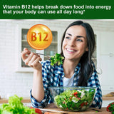 Vitamina B12: mejora el estado de ánimo, fortalece el cerebro, fortalece el sistema nervioso, aumenta la energía, promueve el metabolismo y mantiene la salud cardíaca.