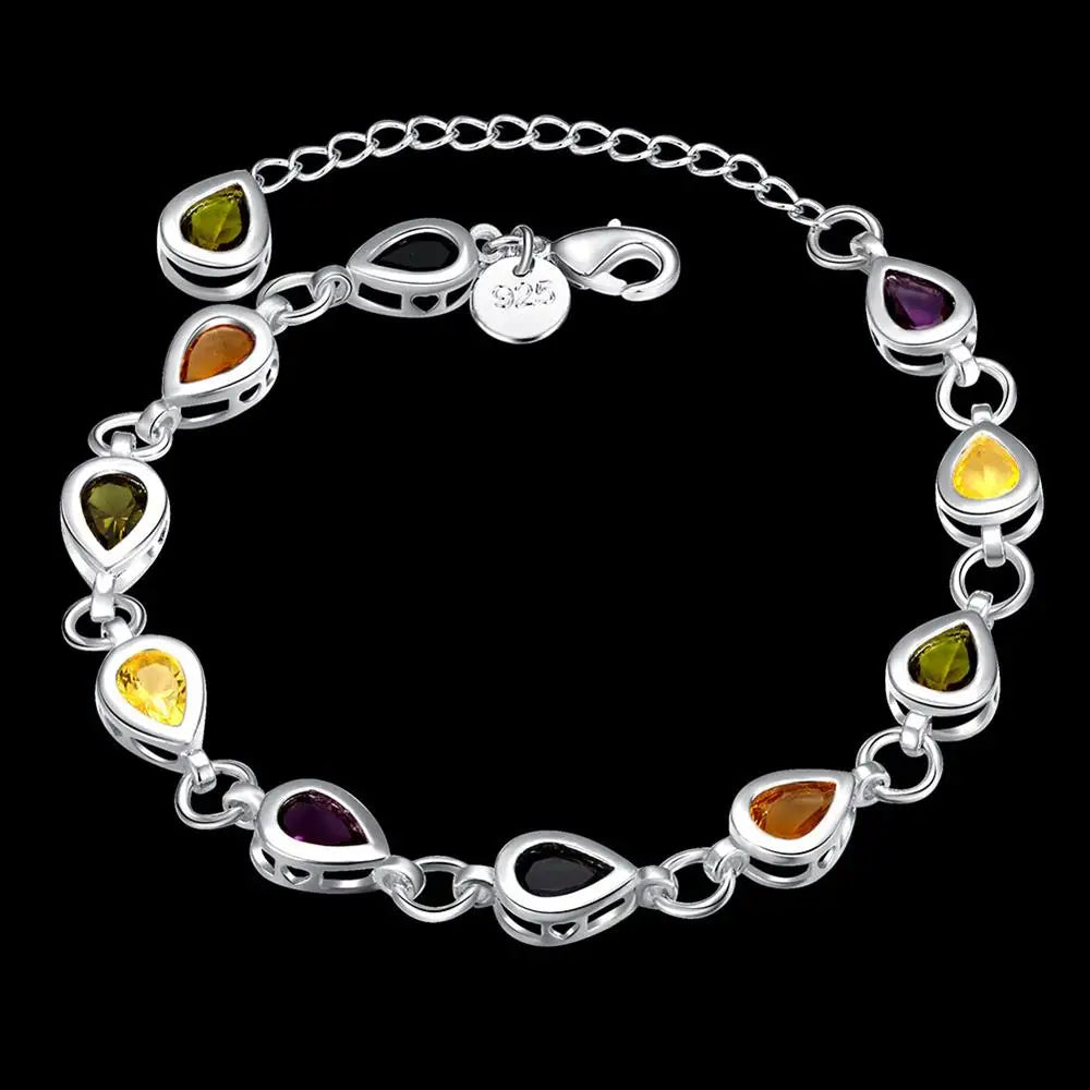 Pulsera de plata de ley 925 con dije de moda para hombre y mujer, cadena de cuerda trenzada, joyería fina, regalo de boda, fiesta y Navidad.