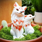 Artesanías de resina, pequeña estatua, linda escultura de animal simulado, arte, exquisito adorno de escritorio para césped.