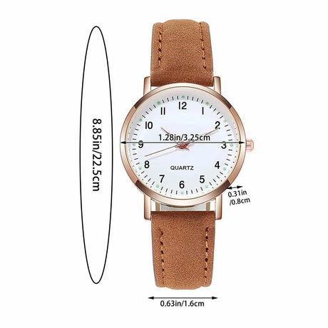 Reloj Mujer Fashion Watch for Women Leather Belt Watches Ladies Luxury Analog Quartz Luminous Wristwatch Clock Relogio Feminino - Lootquake