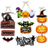 7PCS/set Halloween Party Decors Pumpkin Ghost Bat Door Hanging Pendents Happy Festival  Decorations for Home