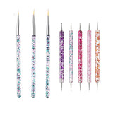 5/20Pcs Nail Art Brush Design Tip Painting Drawing Carving Dotting Pen FlatFan Liner Acrylic Gel UV Polish Manicure Tools