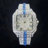 Luxury Full Diamond Watch for Men Fashion Green Iced Out Bling Square Watches Hip Hop Rap Jewelry Relogio Masculino Dropshipping - Lootquake
