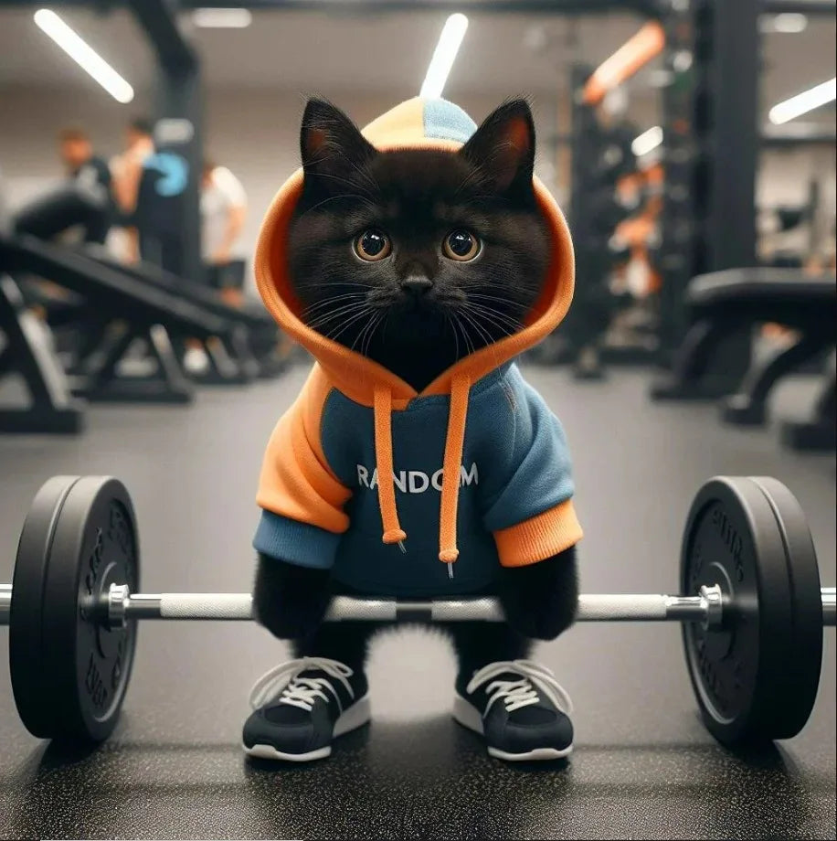 Sculpture de chat fitness mignon, dessin animé, résine 3D, artisanat, bijoux pour la maison, ornements, meuble TV, armoire à vin simple, cadeau de Saint-Valentin