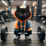 Sculpture de chat fitness mignon, dessin animé, résine 3D, artisanat, bijoux pour la maison, ornements, meuble TV, armoire à vin simple, cadeau de Saint-Valentin