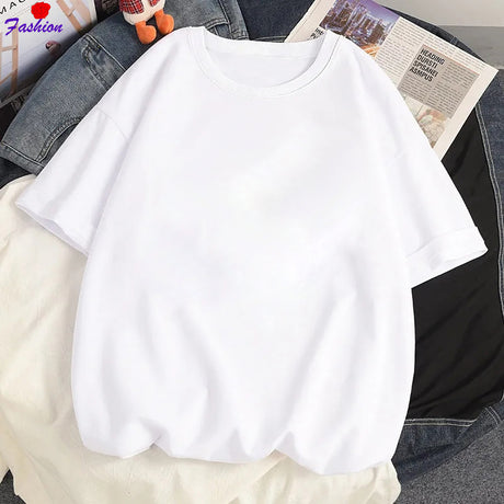 Vintage Female T Shirt Short Sleeved T-shirt Oversized Harajuku Style Grunge Couple Clothes Fashion Women's Tee Y2k Top - Lootquake