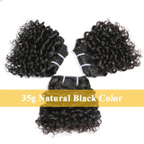 6" Bouncy Curly Indian Remy Hair Bundles | Double Drawn | Natural Black & Brown | Sew-In Extensions