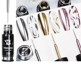5ML Gold Silver Metallic Liner Paint Gel Polish Chrome Mirror Metal Effect Super Bright French UV LED Semi Permanent Nail Gel