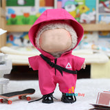Halloween Vinyl Doll Costume with Adjustable Hat - Spooky Party Dress-Up Clothes for Fashion Dolls & Collectible Accessories