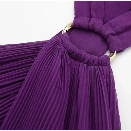 Hanging Neck Strap Split Long Dress Women Wrap Chest Backless High Waisted Slim Fit Robes Summer Chic Female Streetwear Vestido - Lootquake