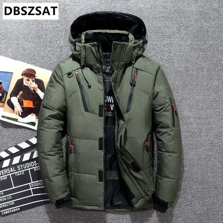 -20 Degree Winter Down Coat Men White Duck Down Parkas Jacket Mens Thick Warm Snow Parka Jacket Overcoat Windbreaker Warm Parkas - Lootquake