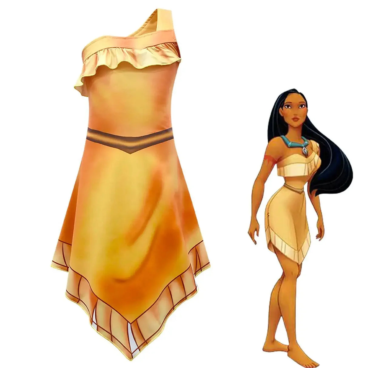2025halloween Costume de Cosplay Pocahontased pour filles, robe princesse Matoaka, vêtements indiens de plage d'été, perruque