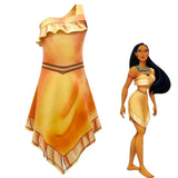 2025halloween Costume de Cosplay Pocahontased pour filles, robe princesse Matoaka, vêtements indiens de plage d'été, perruque
