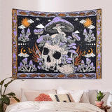 1pc Skeleton mushroom pattern tapestry, moon sun mandala tapestry, room decoration wall hanging