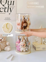 Labubu Pendant Display Box Rotating Transparent Labubu Doll Handmade Storage Display Stand Decorat Ornaments Collection Gifts