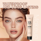 Natural Finish Foundation Cream 30ml Lightweight BB Cover Dark Circles Pores Oil Free Long Lasting Makeup Base