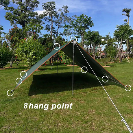 4x3m 3x3m Awning Waterproof Tarp Tent Shade Ultralight Garden Canopy Sunshade Outdoor Camping Hammock Rain Fly Beach Sun Shelter - Lootquake