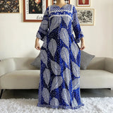 New Style African Dashiki Print Long Sleeve Loose Cotton Elegant Women  Abaya Long Dress Summer Maxi Casual Dresses Vestidos - Lootquake