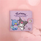 Kawaii Hello Kitty Cinnamoroll My Melody Kuromi Sanrio New Pu Casual Money Bag Coin Purse Card Holder Wallet With Buttons - Lootquake