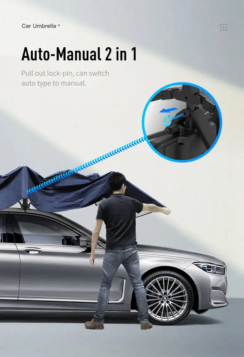 Car Umbrella Semi-Automatic Awning Tent Auto Smart Insulated Cover Outdoor Waterproof Folded Portable Canopy Cover Sun Shade - Lootquake
