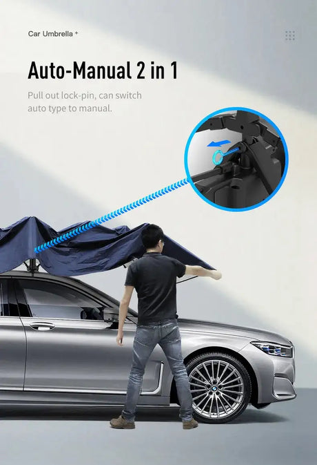 Car Umbrella Semi-Automatic Awning Tent Auto Smart Insulated Cover Outdoor Waterproof Folded Portable Canopy Cover Sun Shade - Lootquake