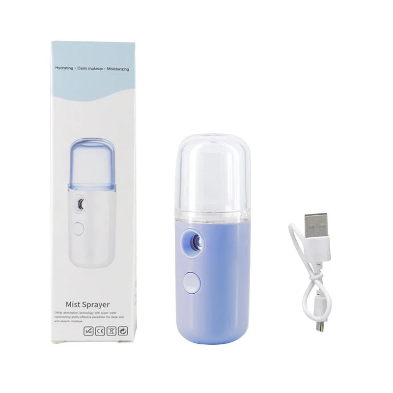 Humidificador facial en aerosol, mini, portátil, con carga, instrumento de belleza, máquina de pulverización fría, vaporizador facial.