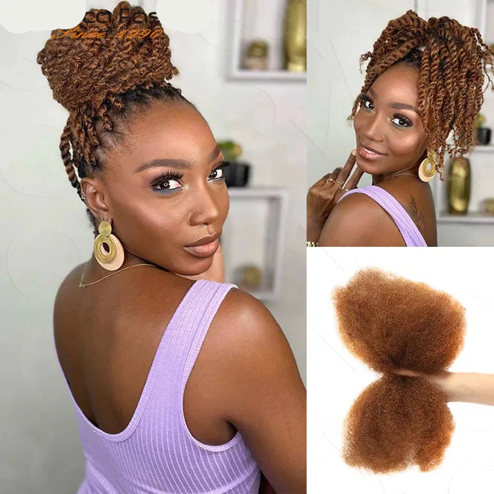 99J Burgundy Afro Kinky Bulk Human Hair | Brazilian Remy | Dreadlock & Braiding Hair | 50g