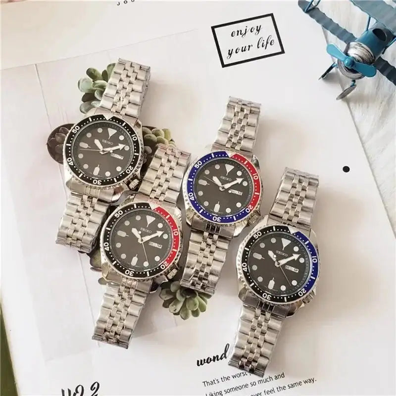 SEIKO Men's Sports Quartz Waterproof Watch, Multifunctional Dial Luminous Hands and Markers, Stainless Steel or Rubber Strap. - Lootquake