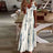 Women's Printed White Lace Sleeveless Suspender Dress Summer Fashion Casual Long Dress - Lootquake