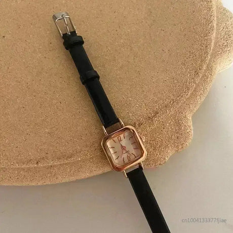 Hot Sales Women Watch Small Square Dial Thin Leather Strap Ladies Wristwatch Elegant Quartz Female Watches Casual reloj mujer - Lootquake