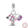 S925 Sterling Silver Princess Golf Hamster Camera Travel Three Piece Set Charms Beads 3mm DIY Fine Jewelry Making - Lootquake