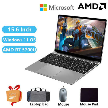 2024 AMD Laptops Gaming Office Business Notebooks Win11 15.6 inch IPS Ryzen7 5700U 8 Cores 32GB DDR4 2TB PCIE 9000mAh - Lootquake