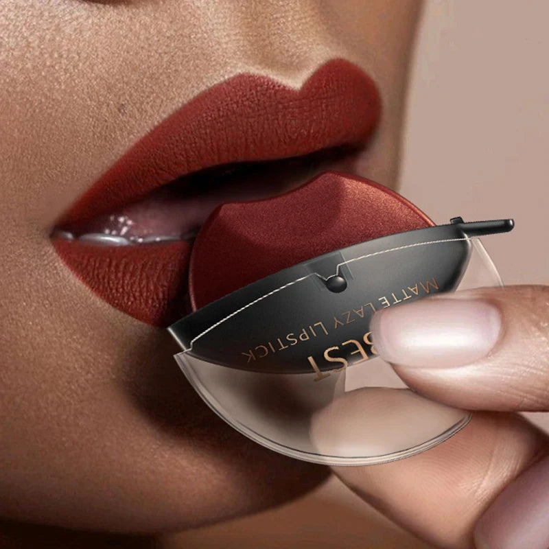 Lip-shaped lipstick seal Sip into makeup lazy blush lipstick Matte makeup effect Moisturizing lip gloss Waterproof non-stick cup