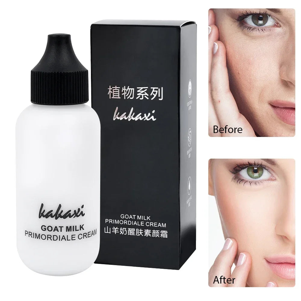 Base de maquillaje líquida de leche de cabra de 50 ml, hidratante, control de grasa, mate, corrector, resistente al agua, para el acné, maquillaje.