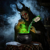 Halloween Decorations Indoor - Witch's Cauldron With Magical Bottles & Fog Maker, Floating Potion DIY, Party Decoration
