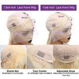 250% Density 30/40 Inch 613 Honey Blonde Body Wave 13x6 HD Transparent Lace Frontal Wigs Brazilian Remy Human Hair