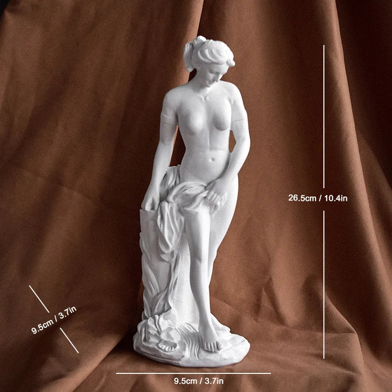 Estatuas de diosas griegas clásicas: pequeñas figuras artísticas, esculturas de Venus para estanterías de oficina y decoración de sala de estar.