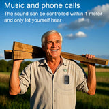 Altavoz Bluetooth inalámbrico portátil con clip y micrófono incorporado, ideal para deportes al aire libre.