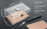 Boîte à cigares Scotte en acrylique avec hygromètre et humidificateur pour 20 cigares. Comprend un coupe-cigare et des accessoires pour perforer les cigares.