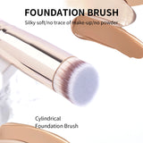MAANGE - Juego de 2 brochas para base de maquillaje, crema líquida, polvos, contorno, pulido, difuminado, corrector, brochas faciales, herramientas de maquillaje cosmético