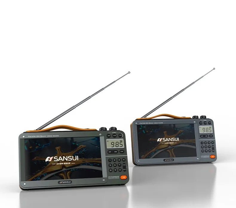 Enceintes Bluetooth sans fil SANSUI, radio pleine bande, lecteur vidéo LED HD, baladeur MP4 portable, batterie rechargeable intégrée