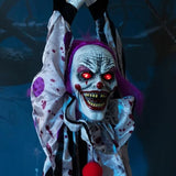 Halloween New Arrival Sound Activated Glowing Talking Hanging Ghost Scary Decor with Clown for Haunted House Party Prop Decor