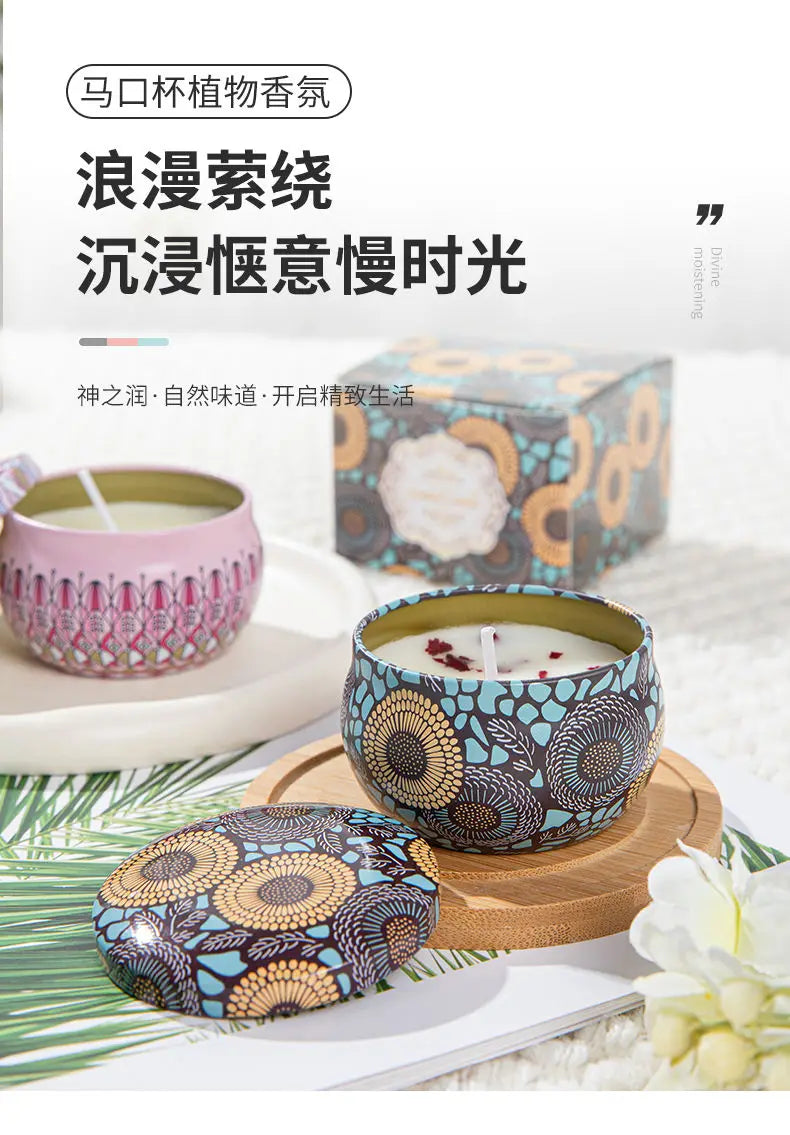 Velas aromáticas de osmanthus y gardenia con pétalos. Pequeñas velas aromáticas románticas para cumpleaños de niñas. Aromaterapia para el hogar.
