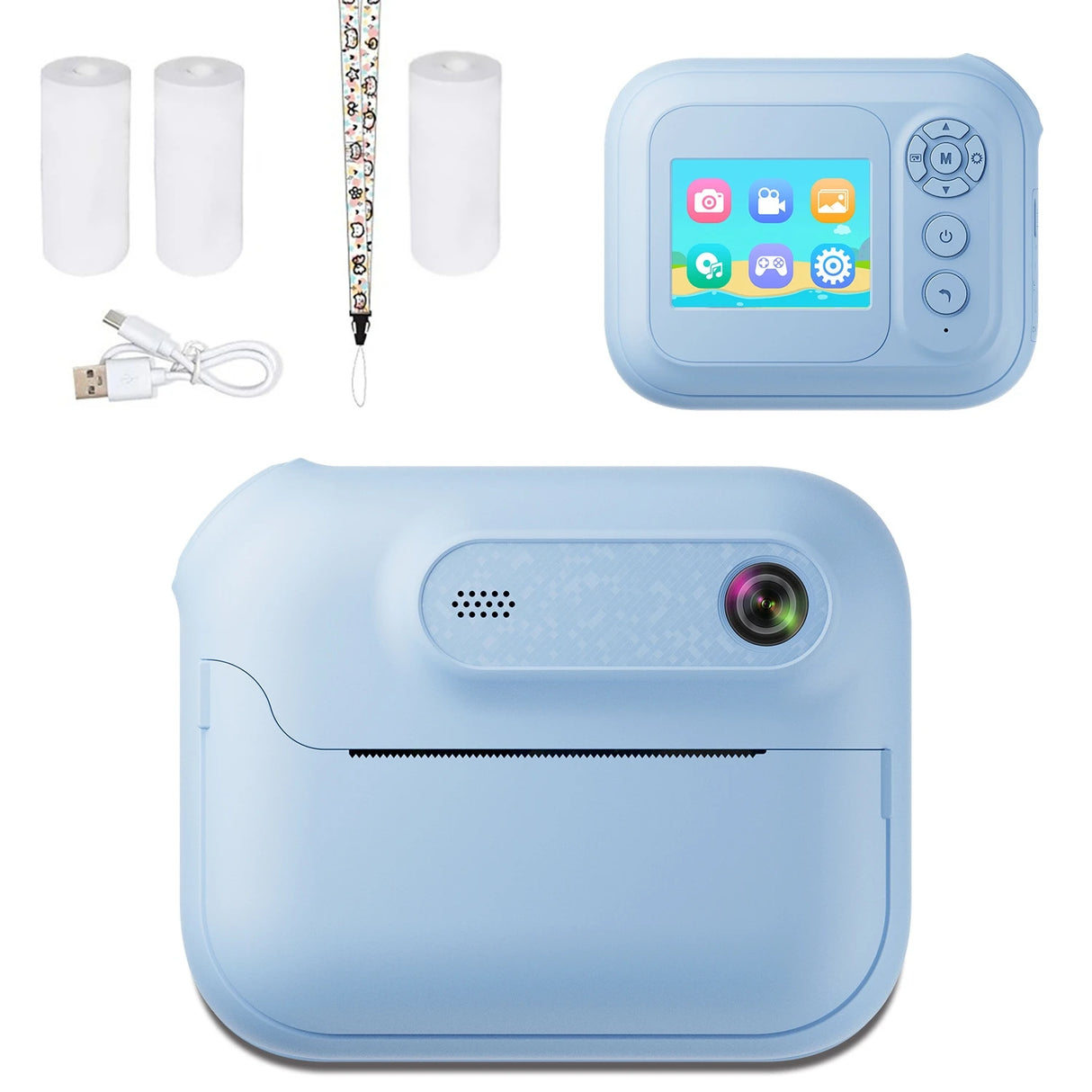 Appareil photo instantané S8 pour enfants, 1300 mAh, appareil photo numérique HD 1080p, idéal pour les cadeaux d'anniversaire des filles et des garçons