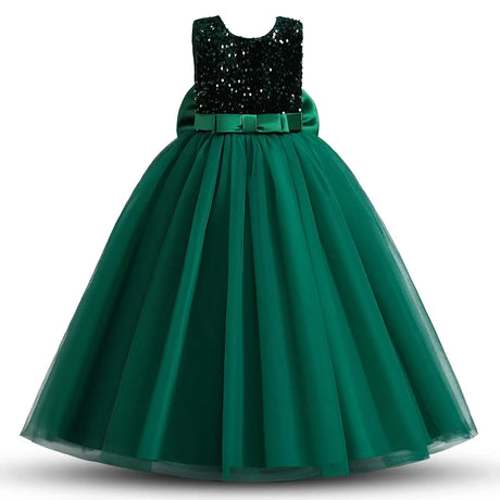 Teens Girls Bridesmaid Dresses For Wedding 5-14 Yrs Kids Sequin Birthday Party Long Dress Girls Evening Formal Pageant Vestidos - Lootquake