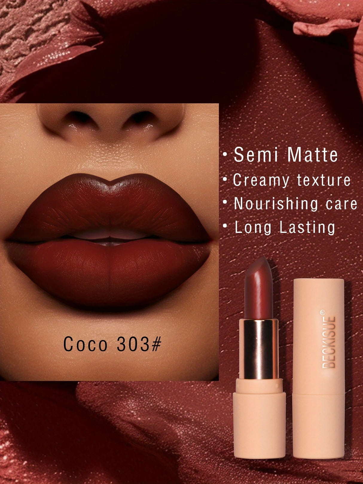 Coffee Velvet Lipstick - Luxurious Deep Nourishing Matte Finish Long-Lasting Waterproof Lip Color