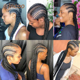 36" Jumbo Dutch Twins Cornrows Wig | Full Lace Front | Synthetic Braids | Black Women